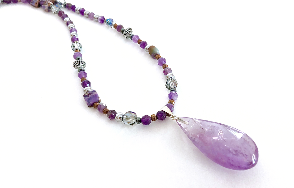 joytree handcrafted amethyst necklace