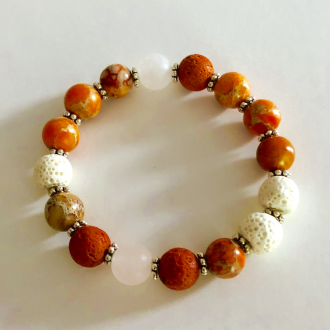 orange imperial jasper lava bead diffuser bracelet