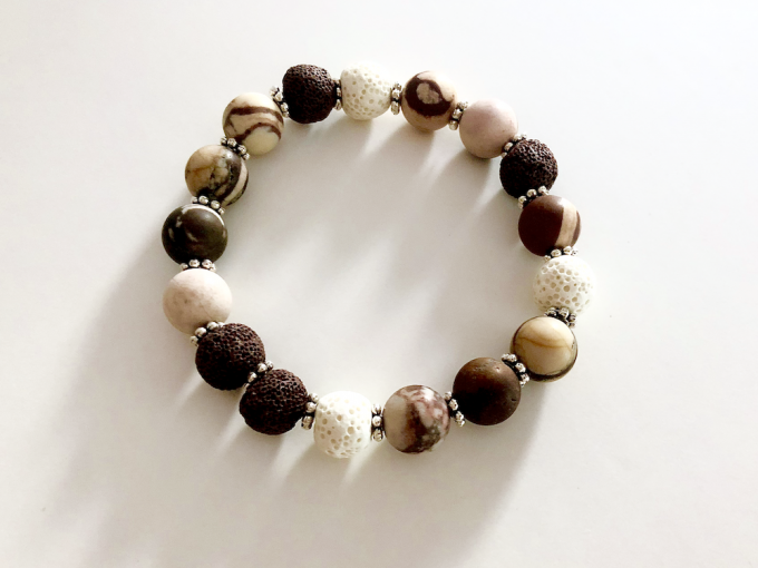 zebra jasper diffuser bracelet
