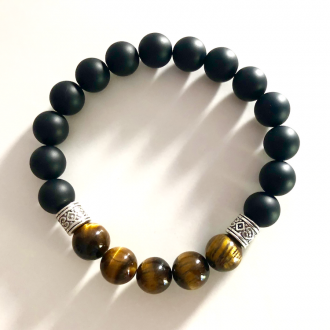 black onyx and tigers' eye bracelet