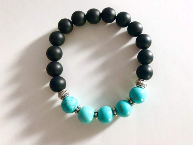 onyx-turq-silver1 black onyx and turquoise bracelet