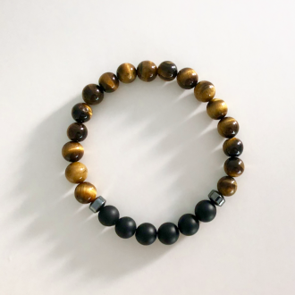 onyx, tigers eye and hematite bracelet