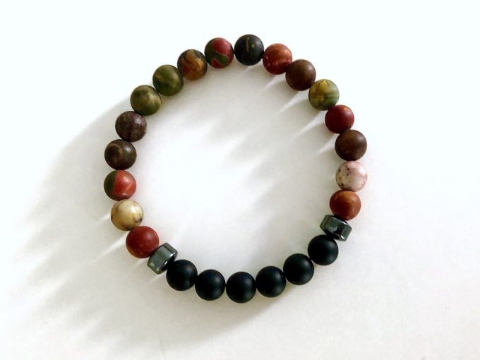 8mm-blackonyx-picjasper-hematite3 picasso jasper, black onyx & hematite bracelet