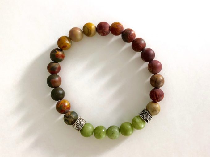 matte picasso jasper & jade bracelet matte picasso jasper & jade bracelet