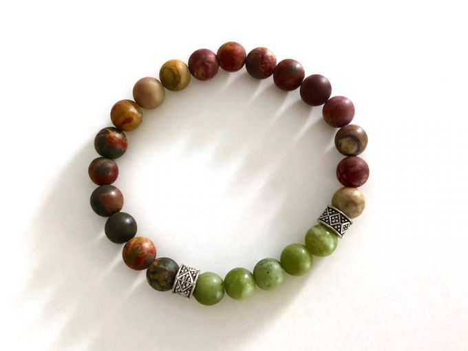 matte picasso jasper & jade bracelet matte picasso jasper & jade bracelet