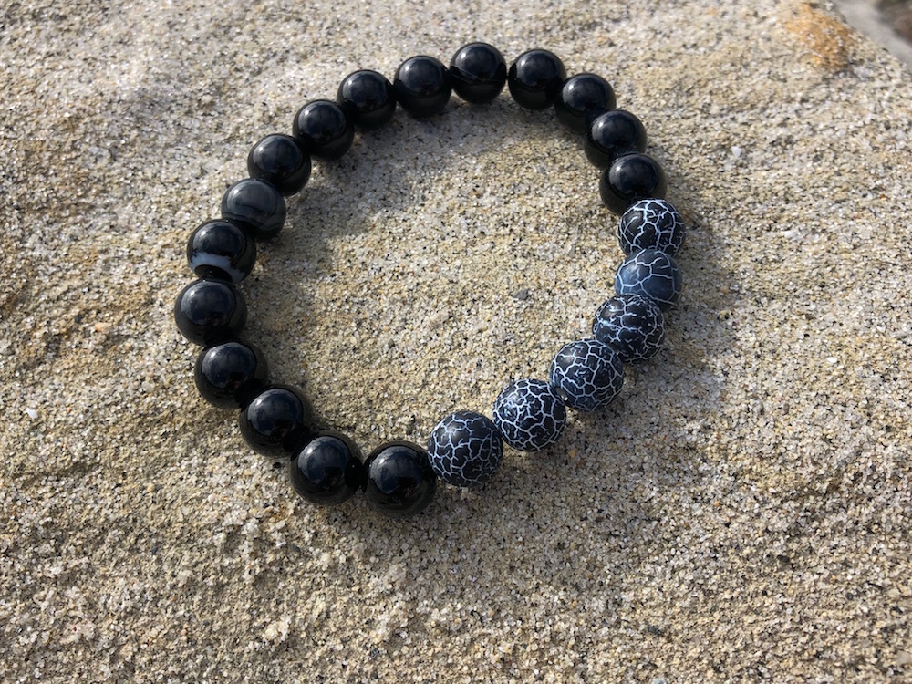 Black Agate tumbled stone bracelet - VD Importers Inc.