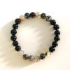 black-agate-dragon-agate8mm1 black agate and blk and white dragon agate bracelet