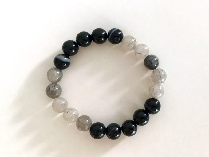 black-agate-quartz3 black agate and rutilated quartz bracelet