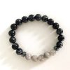 black imperial jasper & rutilated quartz bracelet