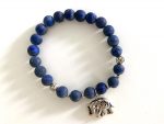 lapis lazuli bracelet with silver elephant
