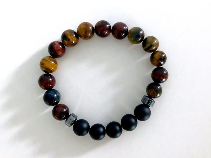 multi-tigers-eye-onyx3 multi-colored tigers eye and onyx bracelet