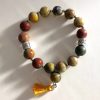 picasso jasper bracelet with gold tassel picasso jasper bracelet with gold tassel
