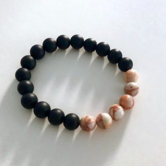 black onyx & web jasper bracelet
