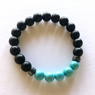 onyx turquoise hematite bracelet