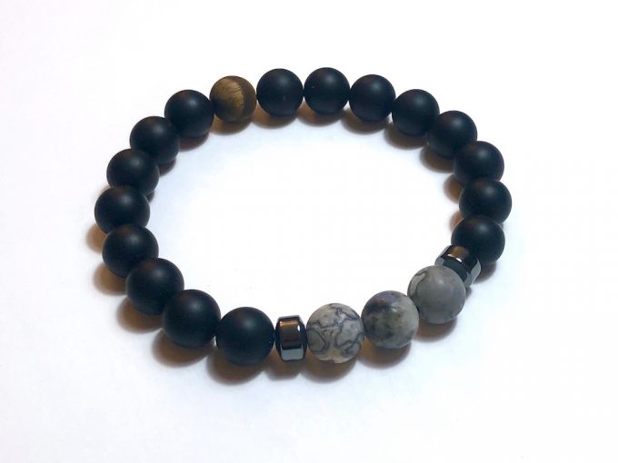 mapjasper-onyx-tiger1 map jasper, hematite and onyx bracelet