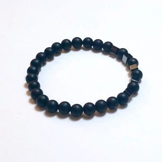 6mm onyx and hematite bracelet