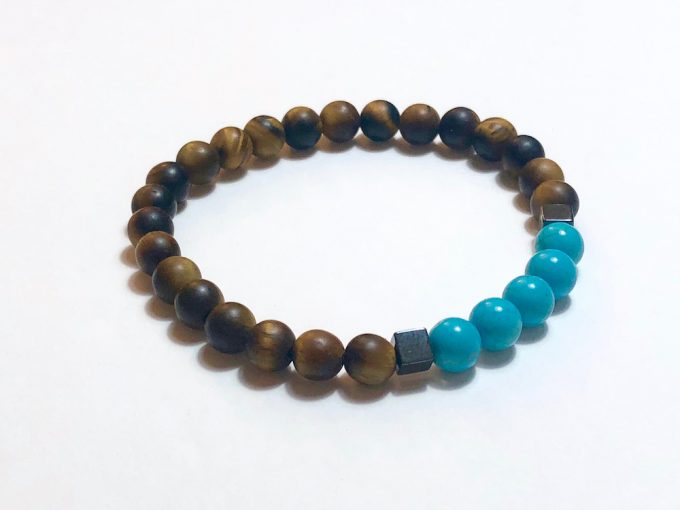 tigers-eye-turquoise1 tigers eye, turquoise and hematite bracelet