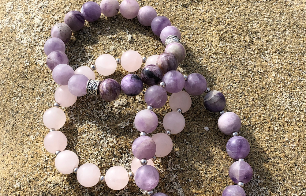 amethyst and rose quartz joytree bracelets