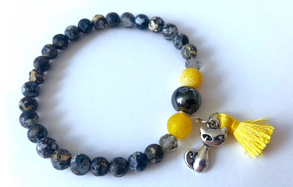 jasper agate and hematite bracelet