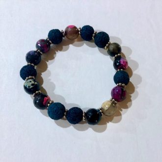 multi-colored faceted agate diffuser bracelet