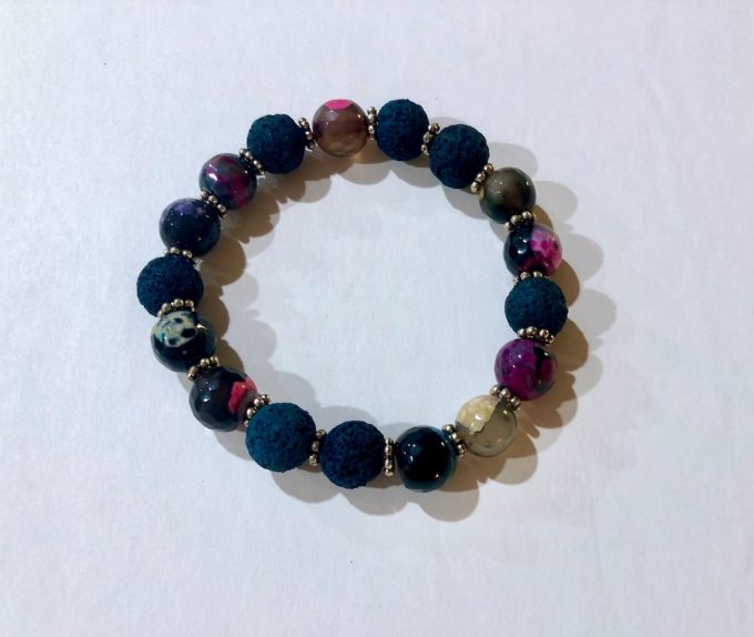 faceted-multi-agate-blue-lava-bracelet multi-colored faceted agate diffuser bracelet