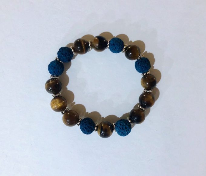 tigers-eye-blue-lava-bracelet tiger's eye and blue lava bead bracelet