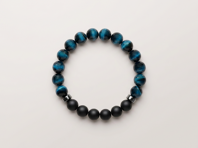 10mm-blue-tiger-eye-matte-onyx-hematite-rondelles-bracelet