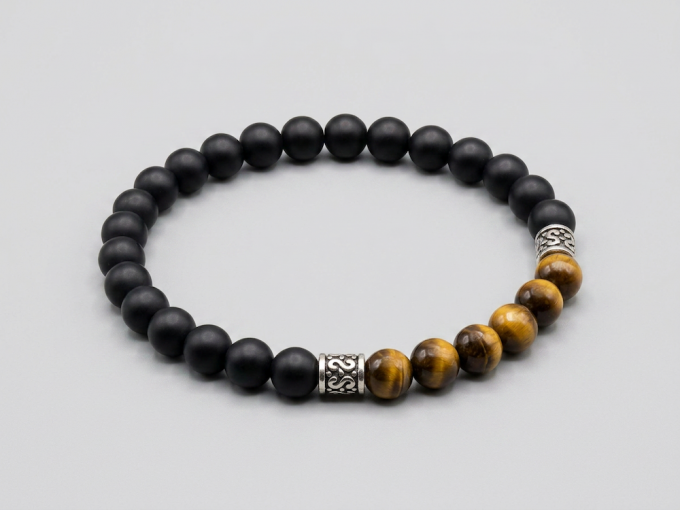 6mm-black-onyx-tiger-eye-silver-bracelet