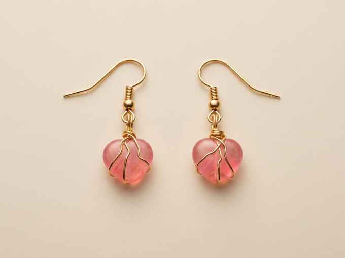 cherry-quartz-heart-shaped-gold-earrings