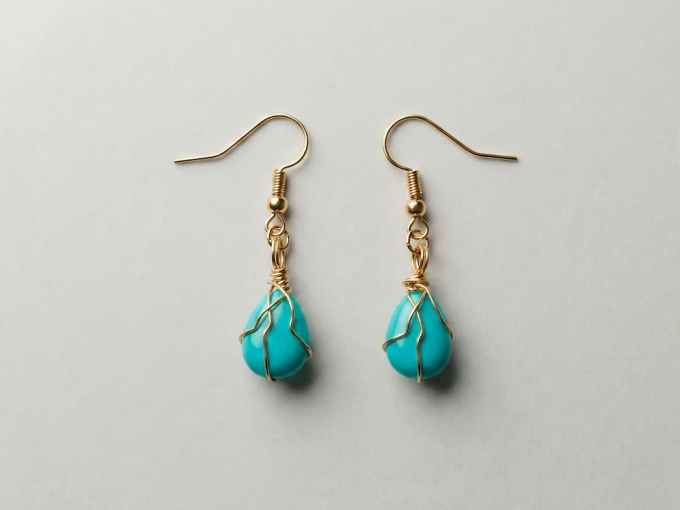 turquoise-magnesite-gold-earrings
