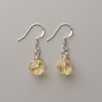 silver wrap citrine earrings